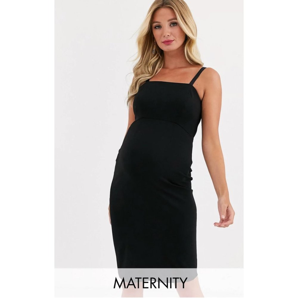 NWOT Queen Bee Maternity Cami Strap Midi Dress